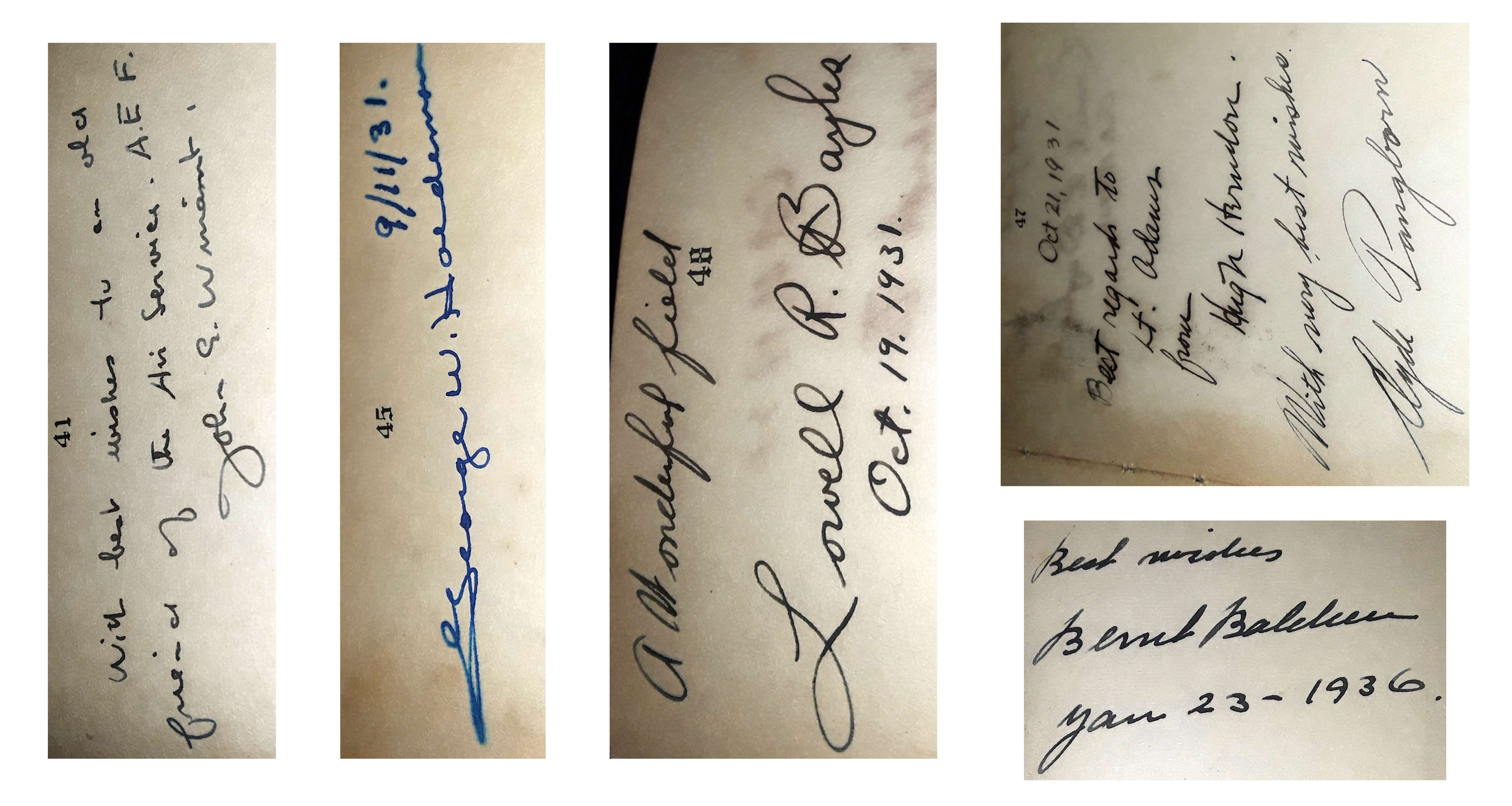 Haldeman, Lowell Bayles, Clyde Pangborn, Bernt Balchen