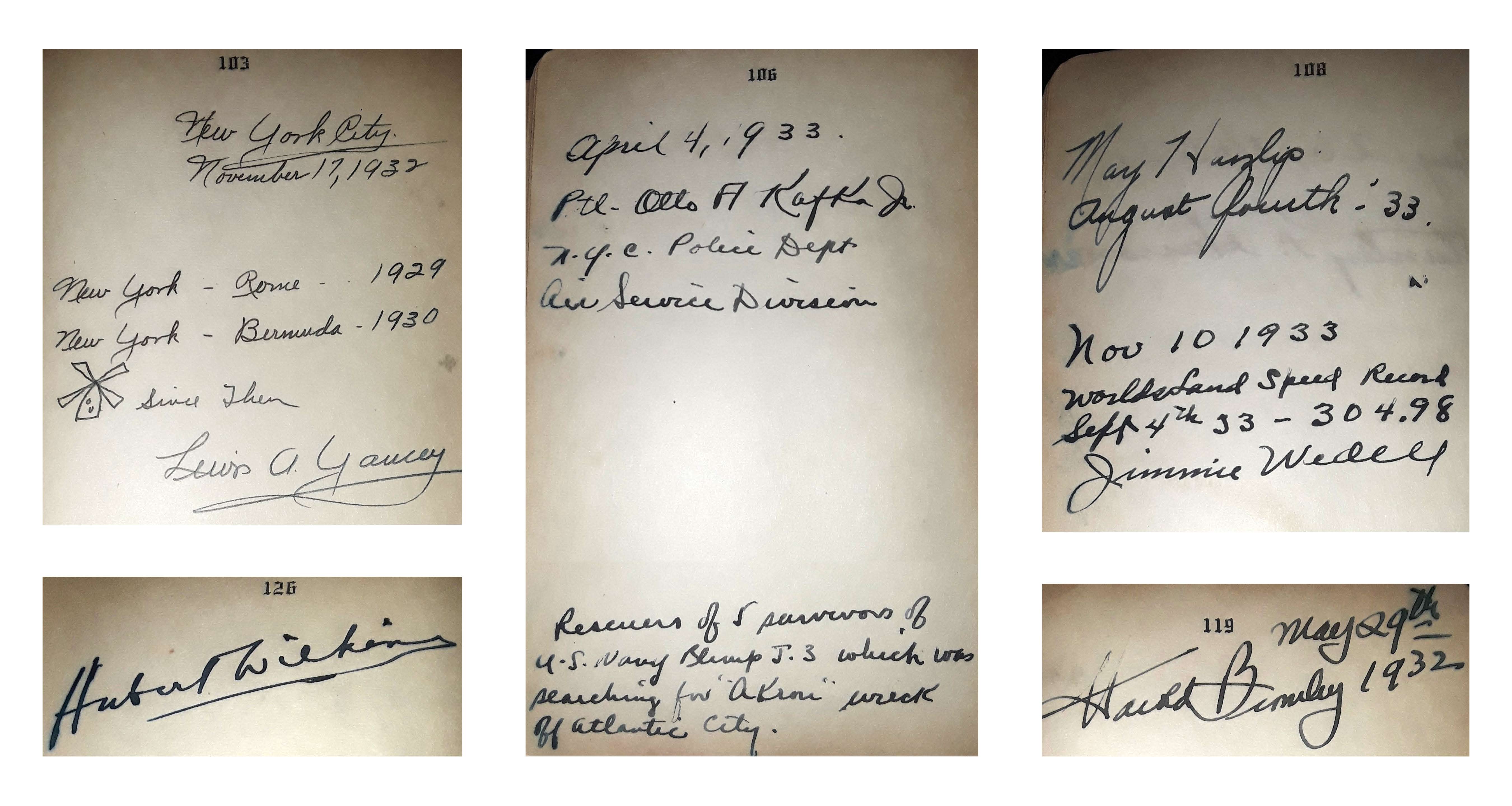 Lewis Yancey, USS Akron rescuers, Jimmie Wedell, Hubert Wilkins